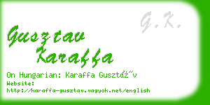 gusztav karaffa business card